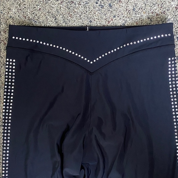 Adam Selman Sport Black Leggings with Silver Studs Sz XL - Picture 2 of 5